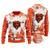 Chicago Bears Winter Forest Ugly Christmas Sweater