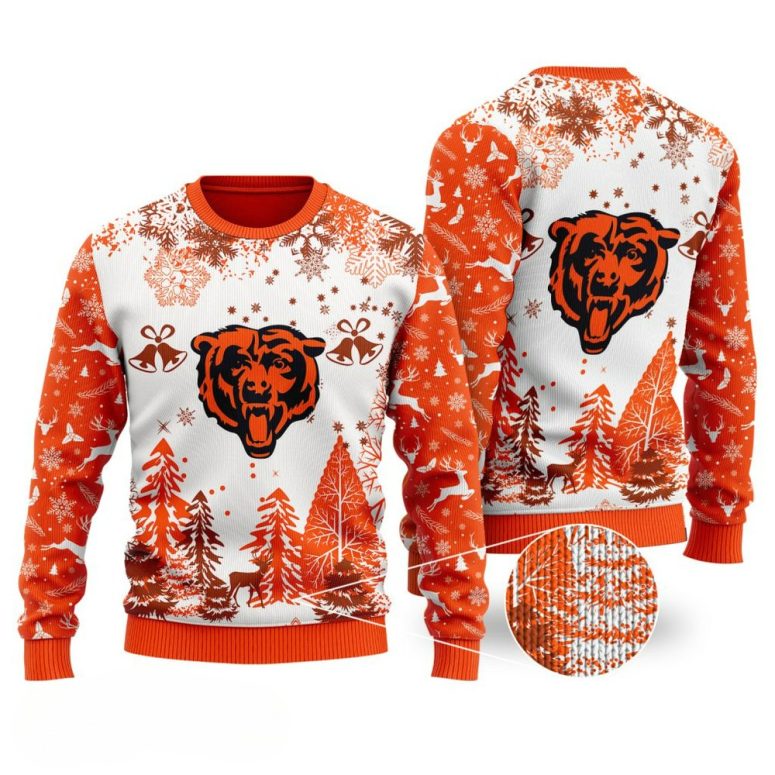 Chicago Bears Winter Forest Ugly Christmas Sweater