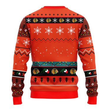 Chicago Blackhawks 12 Grinch Xmas Day Ugly Christmas Sweater
