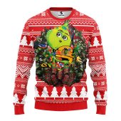 Chicago Blackhawks Grinch Hug Ugly Christmas Sweater - TeeUgly