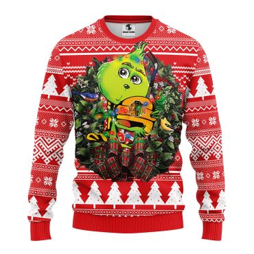 Chicago Blackhawks Grinch Hug Ugly Christmas Sweater