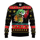 Chicago Blackhawks Grinch Ugly Christmas Sweater - TeeUgly