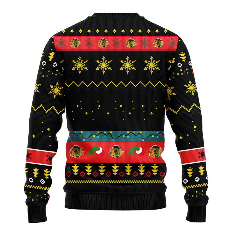 Chicago Blackhawks Grinch Ugly Christmas Sweater