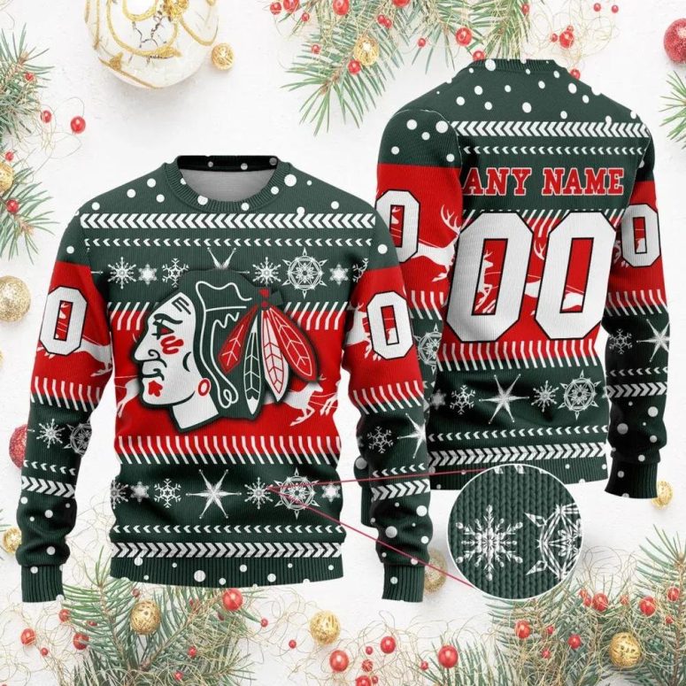 Chicago Blackhawks Holiday Spirit Ugly Christmas Sweater