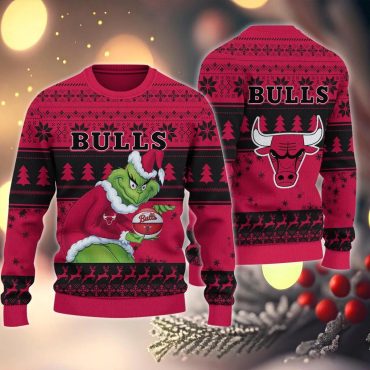 Chicago Bulls Grinch Stolen Ugly Christmas Sweater