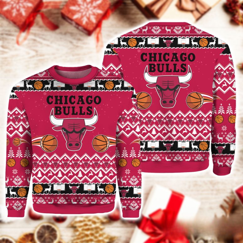 Chicago Bulls Hoops & Holiday Cheer Ugly Christmas Sweater