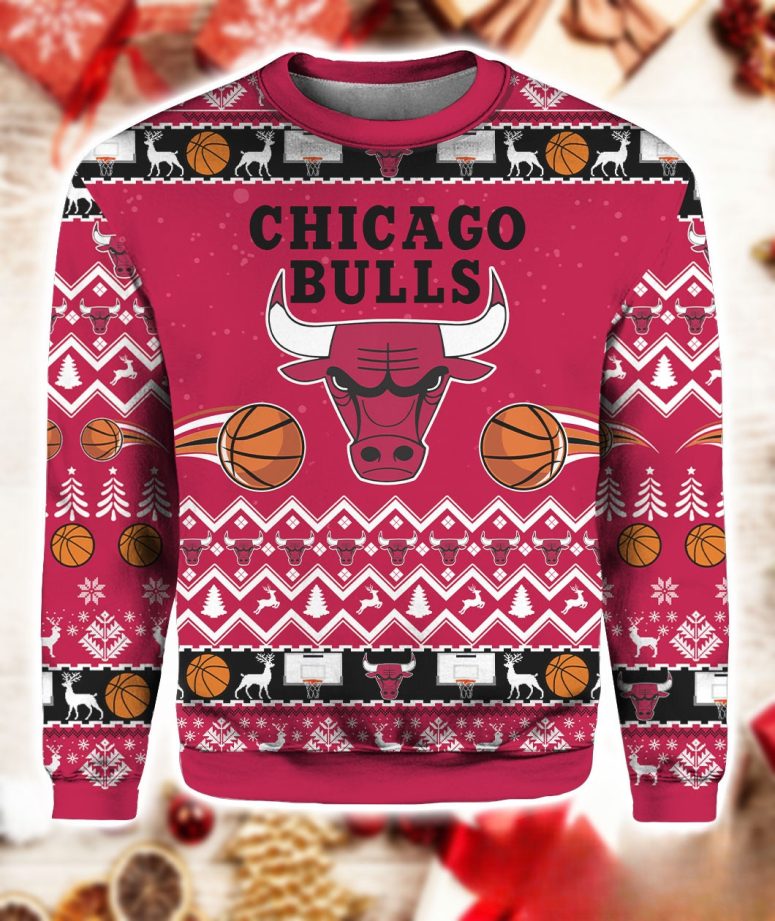 Chicago Bulls Hoops & Holiday Cheer Ugly Christmas Sweater