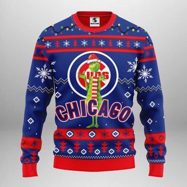 Chicago Cubs Funny Grinch Ugly Christmas Sweater