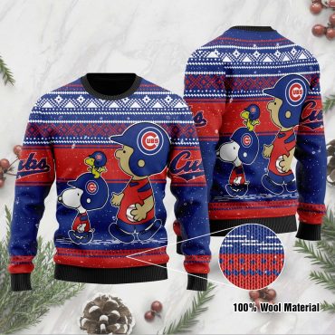 Chicago Cubs Peanuts Family Fun Ugly Christmas Sweater