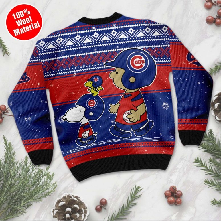 Chicago Cubs Peanuts Family Fun Ugly Christmas Sweater