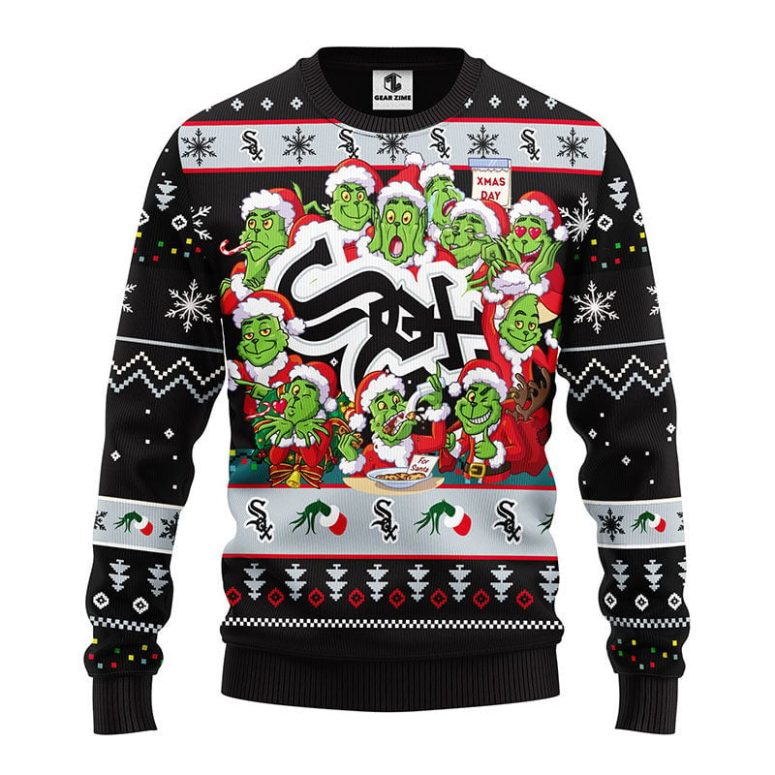 Chicago White Sox 12 Grinch Xmas Day Ugly Christmas Sweater