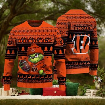Cincinnati Bengals Grinch Game Time Ugly Christmas Sweater
