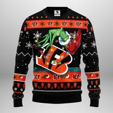Cincinnati Bengals Grinch Hand Ugly Christmas Sweater
