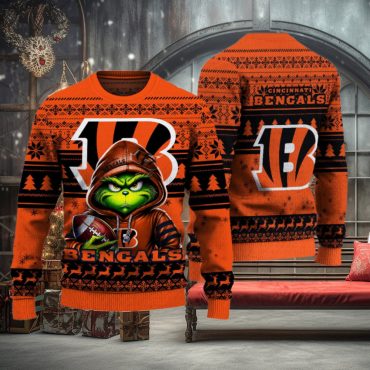 Cincinnati Bengals Grinch Hoodie Glow Ugly Christmas Sweater