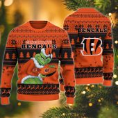 Cincinnati Bengals Santa Grinch Forest Ugly Christmas Sweater - TeeUgly