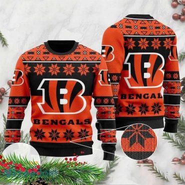 Cincinnati Bengals Snowflake Ugly Christmas Sweater