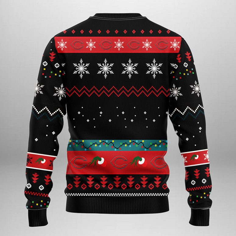 Cincinnati Reds Funny Grinch Hand Ugly Christmas Sweater