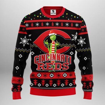 Cincinnati Reds Grinch Holiday Cheer Ugly Christmas Sweater