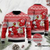 Cincinnati Reds Peanuts Christmas Fun Ugly Christmas Sweater - TeeUgly