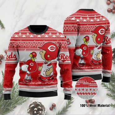 Cincinnati Reds Peanuts Christmas Fun Ugly Christmas Sweater