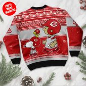 Cincinnati Reds Peanuts Christmas Fun Ugly Christmas Sweater Back - TeeUgly