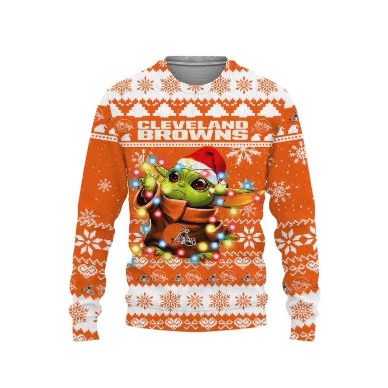 Cleveland Browns Baby Yoda Star Wars Ugly Christmas Sweater