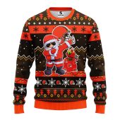 Cleveland Browns Dabbin' Santa Helmet Ugly Christmas Sweater