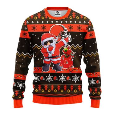 Cleveland Browns Dabbin’ Santa Swag Ugly Christmas Sweater