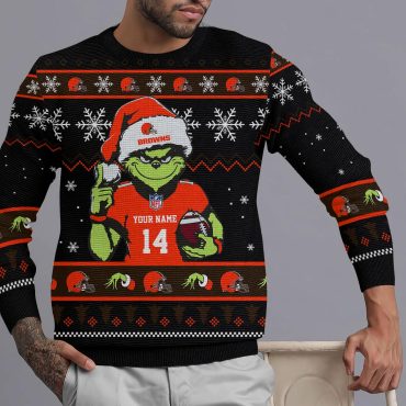 Cleveland Browns Grinch Game Face Ugly Christmas Sweater