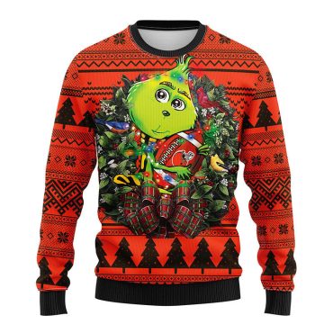 Cleveland Browns Grinch Hug Ugly Christmas Sweater