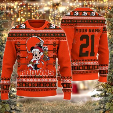 Cleveland Browns Mickey Gift Play Ugly Christmas Sweater