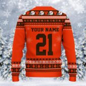 Cleveland Browns Mickey Gift Play Ugly Christmas Sweater Back - TeeUgly