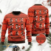 Cleveland Browns Mickey Squad Ugly Christmas Sweater