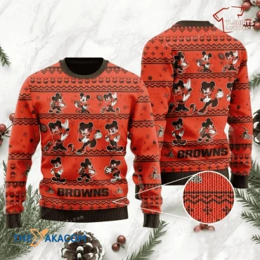 Cleveland Browns Mickey Squad Ugly Christmas Sweater