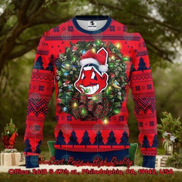 Cleveland Guardians Santa Hat Ugly Christmas Sweater