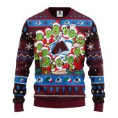 Colorado Avalanche 12 Grinch Xmas Day Ugly Christmas Sweater - TeeUgly