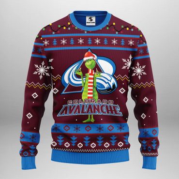Colorado Avalanche Funny Grinch Ugly Christmas Sweater