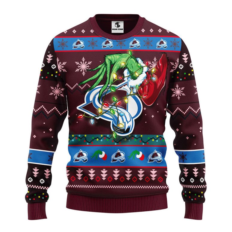 Colorado Avalanche Grinch Ugly Christmas Sweater
