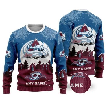 Colorado Avalanche Personalized Name Ugly Christmas Sweater