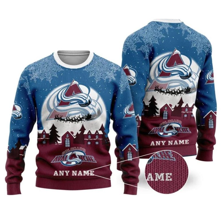 Colorado Avalanche Personalized Name Ugly Christmas Sweater