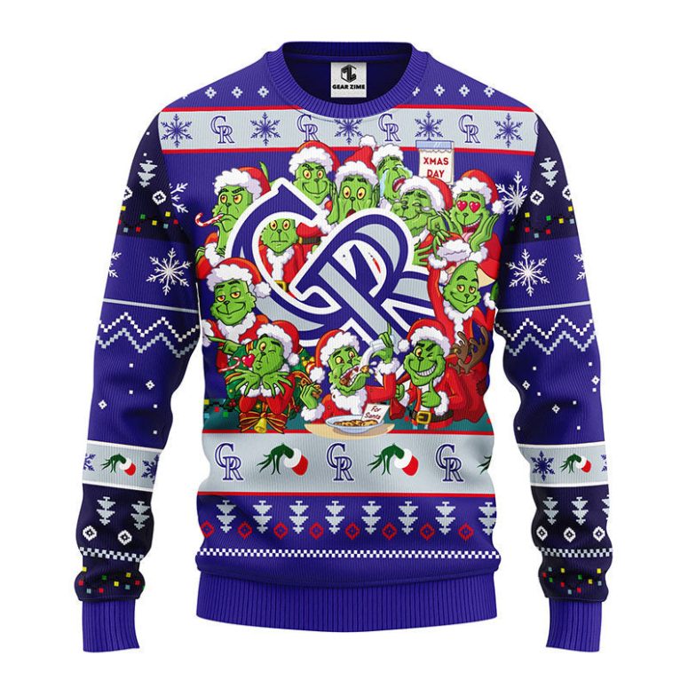 Colorado Rockies 12 Grinch Xmas Day Ugly Christmas Sweater