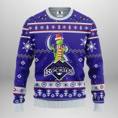 Colorado Rockies Funny Grinch Ugly Christmas Sweater Front - TeeUgly