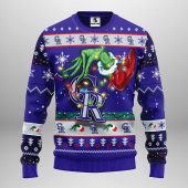 Colorado Rockies Grinch Hand Ugly Christmas Sweater