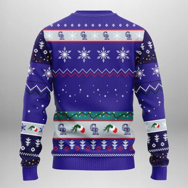 Colorado Rockies Grinch Hand Ugly Christmas Sweater