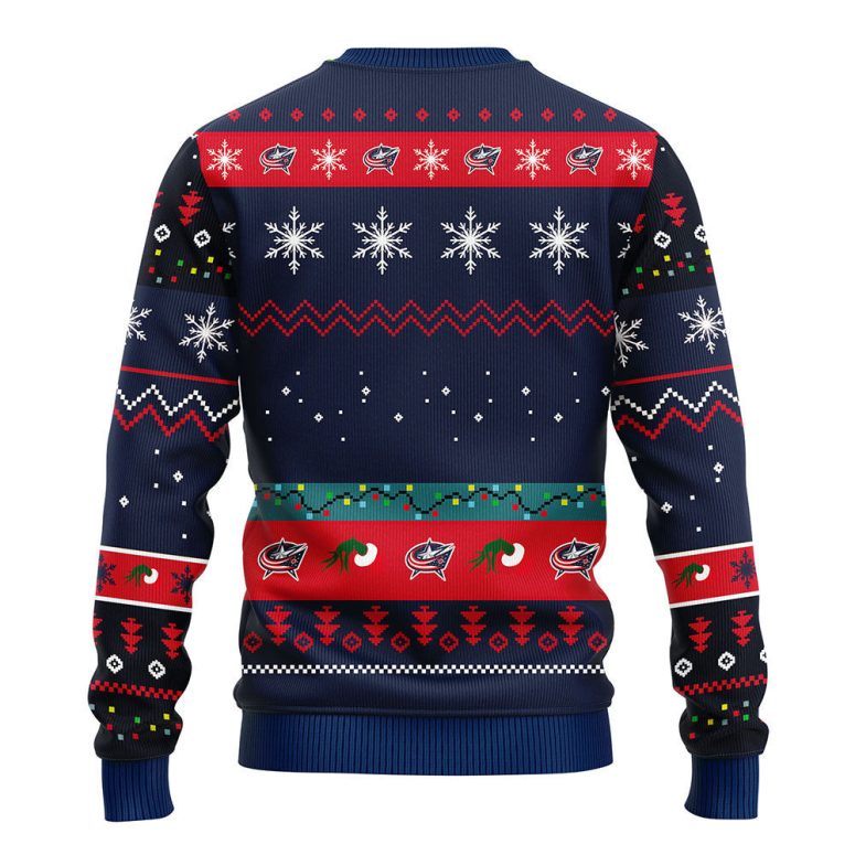 Columbus Blue Jackets 12 Grinch Xmas Day Ugly Christmas Sweater