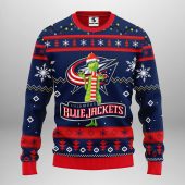 Columbus Blue Jackets Funny Grinch Ugly Christmas Sweater - TeeUgly
