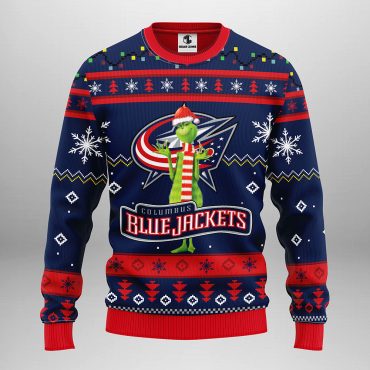 Columbus Blue Jackets Funny Grinch Ugly Christmas Sweater