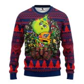 Columbus Blue Jackets Grinch Hug Ugly Christmas Sweater