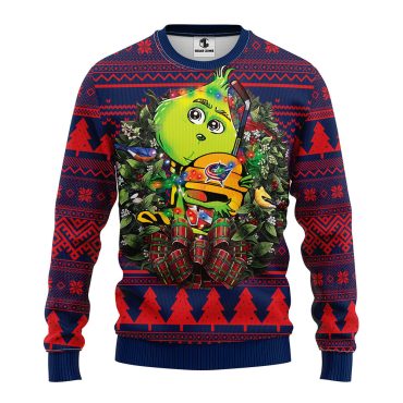 Columbus Blue Jackets Grinch Hug Ugly Christmas Sweater