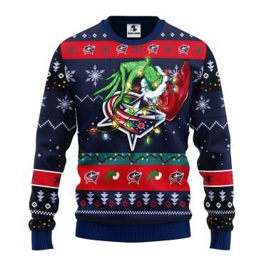 Columbus Blue Jackets Grinch Ugly Christmas Sweater